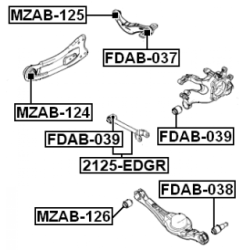 Control Trailing Arm Wheel Suspension - FEBEST 2125EDGR