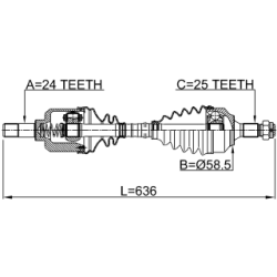 Drive Shaft - FEBEST 2514B7MTLH