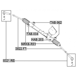 Inner Tie Rod - FEBEST 3022F7