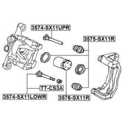 Guide Bolt Brake Caliper - FEBEST 3574SX11LOWR