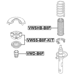 Suspension Strut Support Mount - FEBEST VWSSB8FKIT