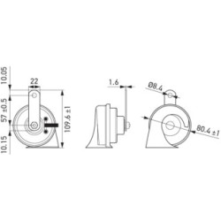 Signal Horn (universal) HELLA 3FH012010-171 for FORD MONDEO OE 1151835