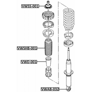 Protective Cap Bellow Shock Absorber - FEBEST VWSHB001