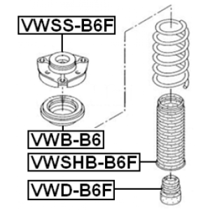 Rolling Bearing Suspension Strut Support Mount - FEBEST VWBB6