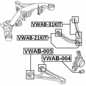 Mounting Control Trailing Arm - FEBEST VWAB21KIT