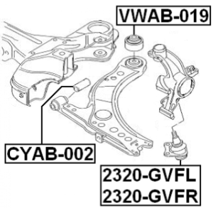 Mounting Control Trailing Arm - FEBEST VWAB019