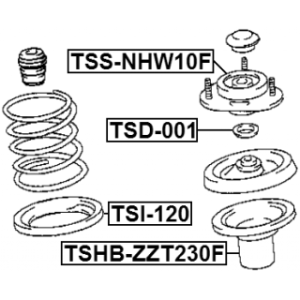 Suspension Strut Support Mount - FEBEST TSSNHW10F
