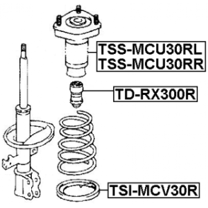 Suspension Strut Support Mount - FEBEST TSSMCU30RR