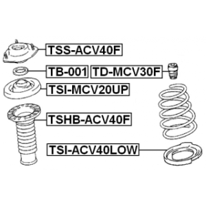 Suspension Strut Support Mount - FEBEST TSSACV40F