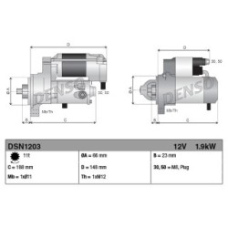 Starter Motor DENSO DSN1203 for AUDI BENTLEY PORSCHE VW