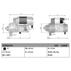 Starter Motor DENSO DSN2076 OE 6A320-59213
