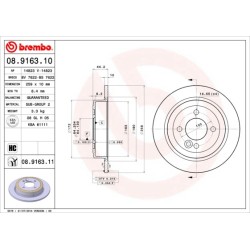 Brake Disc BREMBO 08.9163.11 for MINI MINI