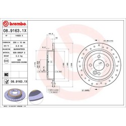Brake Disc BREMBO 08.9163.1X for MINI MINI