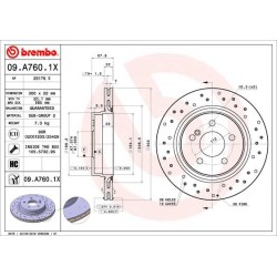 Brake Disc BREMBO 09.A760.1X for MERCEDES C-CLASS, E-CLASS