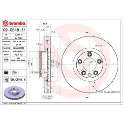 Brake Disc BREMBO 09.C549.11 for PORSCHE, VW CAYENNE, TOUAREG