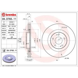 Brake Disc BREMBO 09.D765.11 for MITSUBISHI ECLIPSE, OUTLANDER
