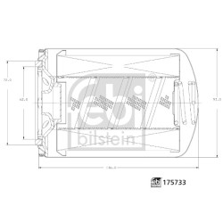 Coolant Filter FEBI 175733 for DAF, FORD OE 1649751