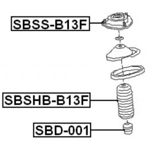 Suspension Strut Support Mount - FEBEST SBSSB13F