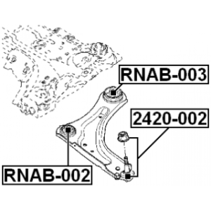 Mounting Control Trailing Arm - FEBEST RNAB003