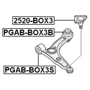 Mounting Control Trailing Arm - FEBEST PGABBOX3B