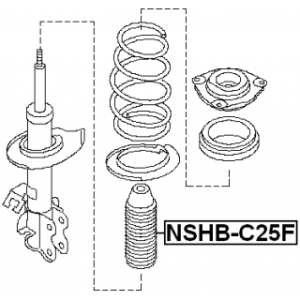 Protective Cap Bellow Shock Absorber - FEBEST NSHBC25F