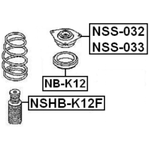 Rolling Bearing Suspension Strut Support Mount - FEBEST NBK12