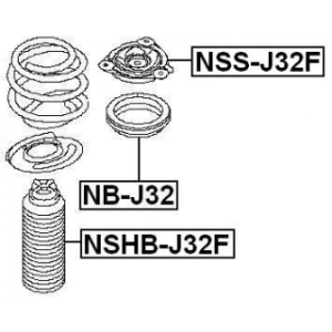 Rolling Bearing Suspension Strut Support Mount - FEBEST NBJ32