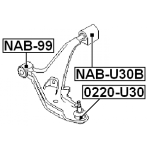 Mounting Control Trailing Arm - FEBEST NABU30B