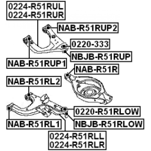 Mounting Control Trailing Arm - FEBEST NABR51RUP2
