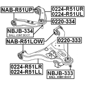 Mounting Control Trailing Arm - FEBEST NABR51LOW