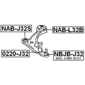 Mounting Control Trailing Arm - FEBEST NABL32B