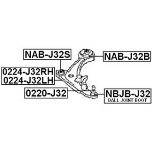 Mounting Control Trailing Arm - FEBEST NABJ32S