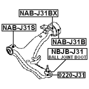 Mounting Control Trailing Arm - FEBEST NABJ31S