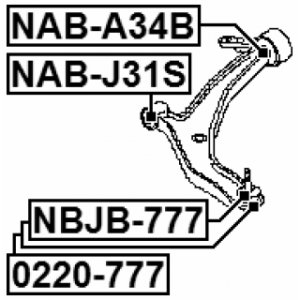 Mounting Control Trailing Arm - FEBEST NABA34B