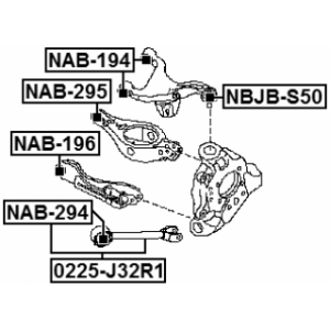 Mounting Control Trailing Arm - FEBEST NAB295