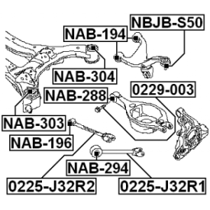 Mounting Control Trailing Arm - FEBEST NAB294