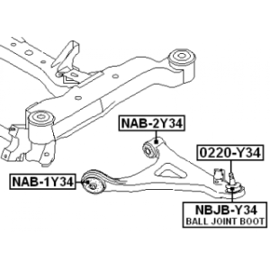 Mounting Control Trailing Arm - FEBEST NAB1Y34