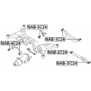 Mounting Control Trailing Arm - FEBEST NAB1C24