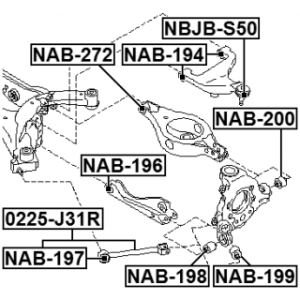 Mounting Control Trailing Arm - FEBEST NAB198