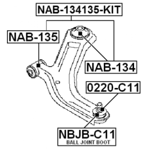 Mounting Control Trailing Arm - FEBEST NAB135