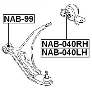Mounting Control Trailing Arm - FEBEST NAB040LH