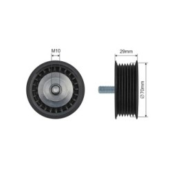 V-ribbed Belt Deflection Pulley for PORSCHE CAYENNE