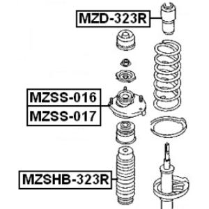 Suspension Strut Support Mount - FEBEST MZSS017