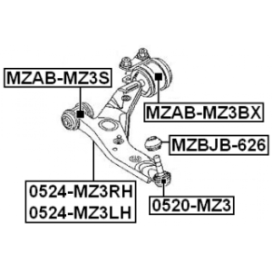 Mounting Control Trailing Arm - FEBEST MZABMZ3BX