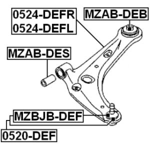 Mounting Control Trailing Arm - FEBEST MZABDES