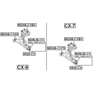 Mounting Control Trailing Arm - FEBEST MZABCXBX