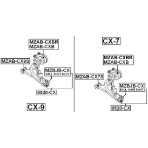 Mounting Control Trailing Arm - FEBEST MZABCXBR