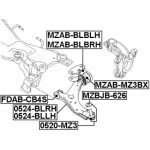 Mounting Control Trailing Arm - FEBEST MZABBLBRH