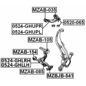 Mounting Control Trailing Arm - FEBEST MZAB154