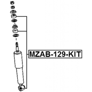 Mounting Kit Shock Absorber - FEBEST MZAB129KIT
